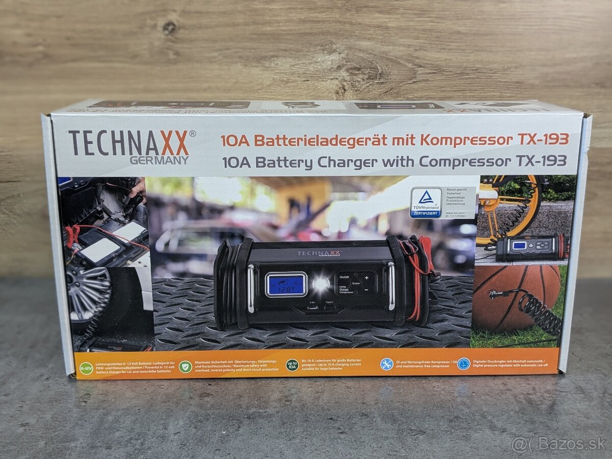 Nabíjačka batérií Technaxx 10A s kompresorom TX-193 - NOVÁ