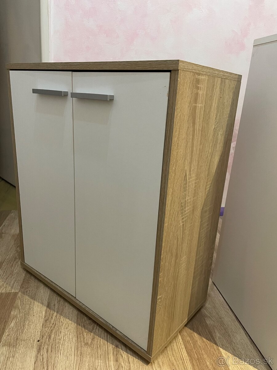 Mala prirucna skrinka 30x60x70 biela/dub sonoma