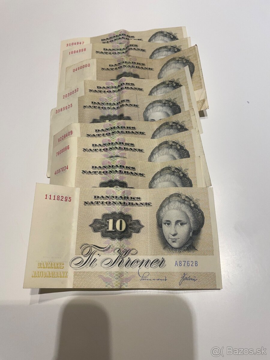 Dánske 10 korunové bankovky