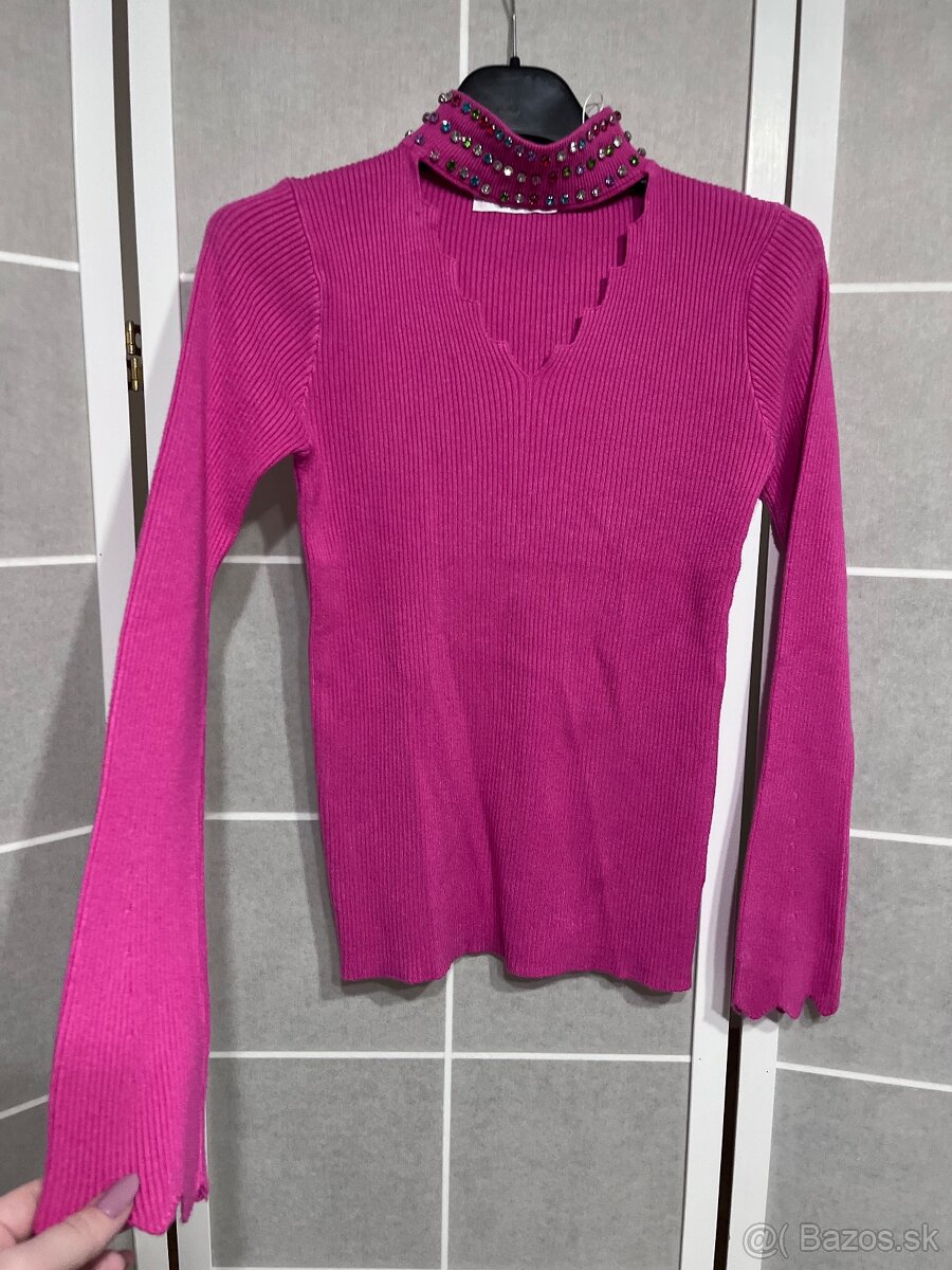 Dámsky ružový pulover