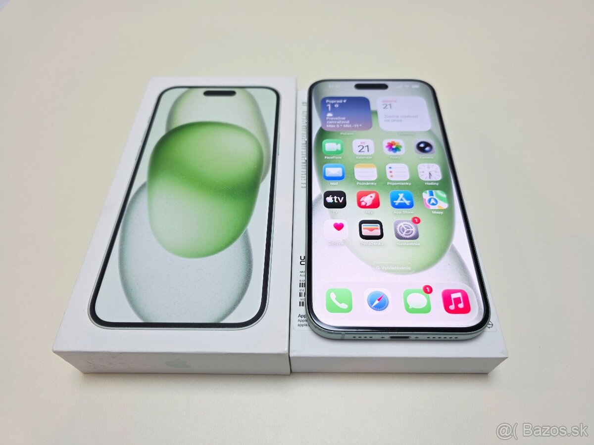 APPLE IPHONE 15 PLUS 128GB ,BATERKA 100%,ZÁRUKA