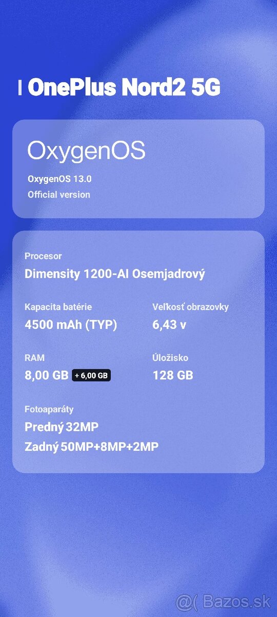 Predám Oneplus nord2 5g