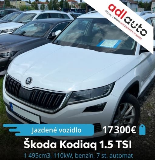 Škoda Kodiaq 1.5 TSI, 1 495cm3, 110kW, 7 st. automat