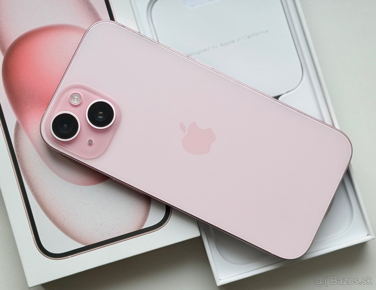 iPhone 15 Pink BATERIE 100% TOP