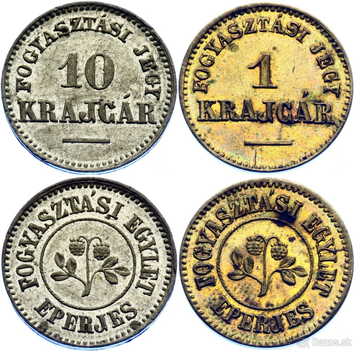 fogyasztasi jegy egylet eperjes KUPIM taky 1 10 krajcar