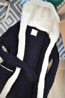 Zara knit predĺžený sveter s kožušinkou S/M