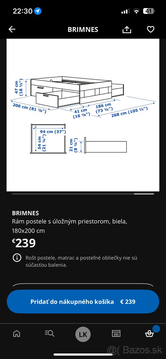 Manželská posteľ IKEA