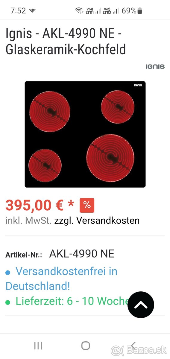 Ignis - sklokeramická varná doska