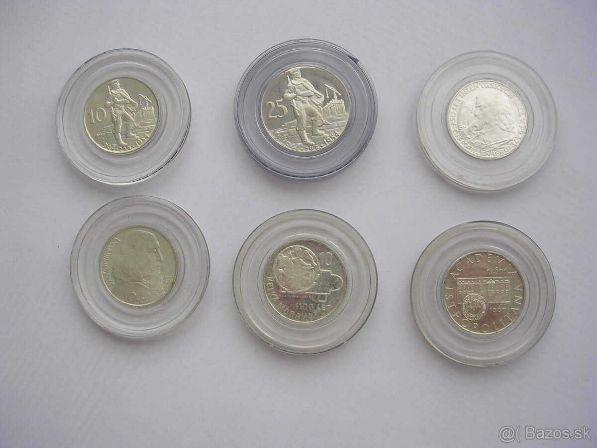 Pamätné strieborné mince ČSR Proof 1954 - 1967