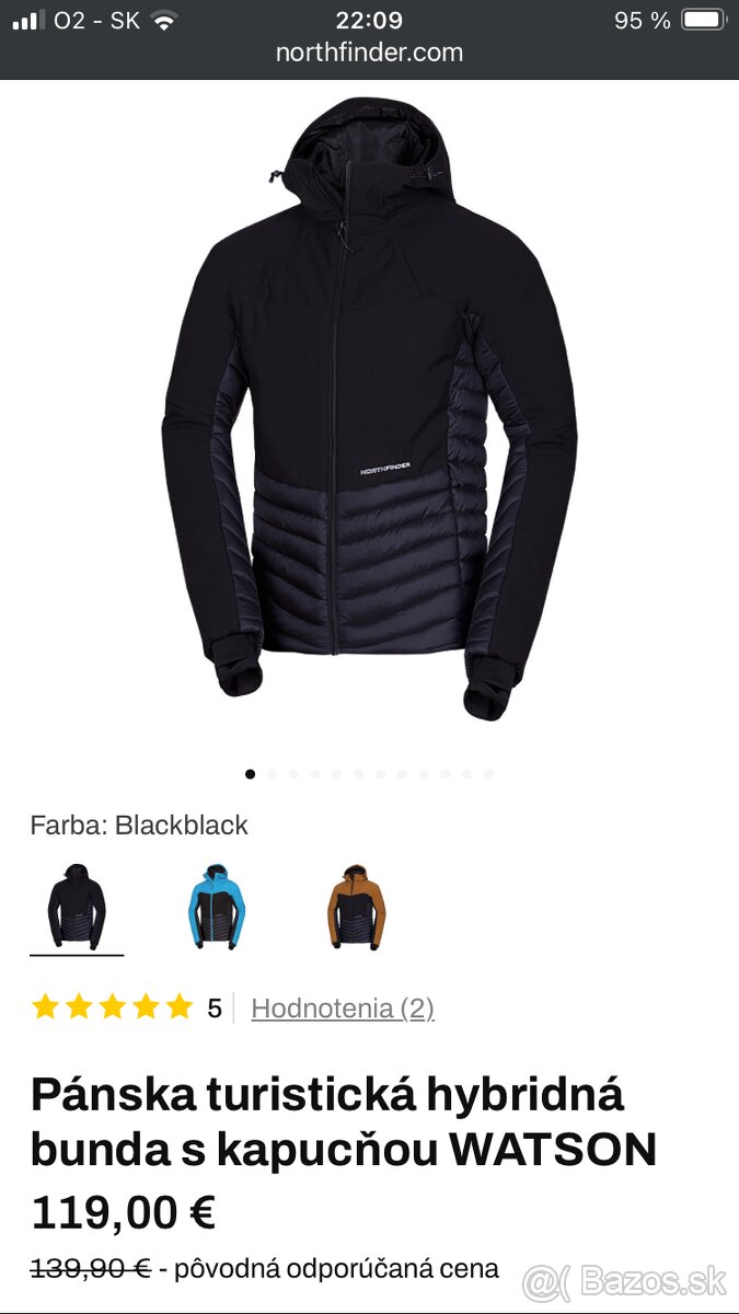 NORTHFINDER WATSON PÁNSKA TURISTICKÁ HYBRIDNÁ BUNDA S KAPUCŇ