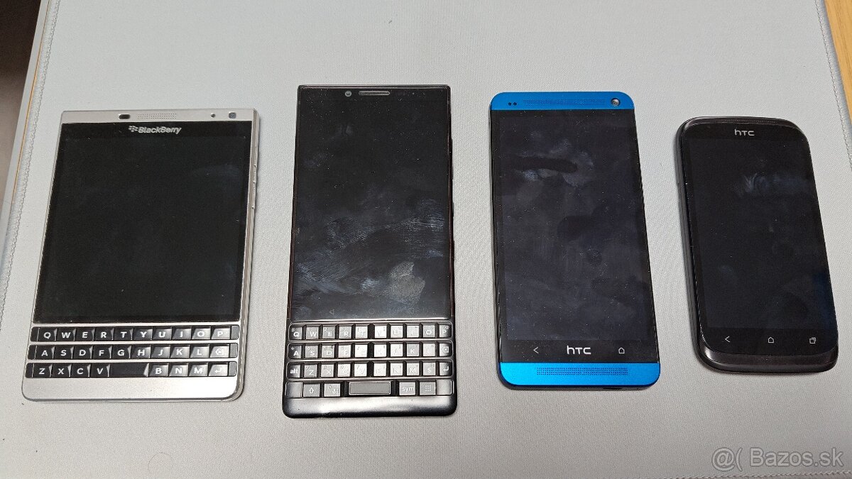 BB Passport silver edition, HTC One M7 blue
