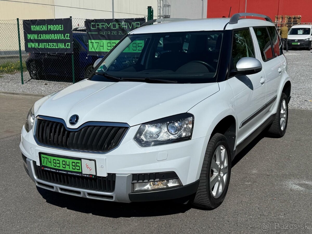 ► ŠKODA YETI 2,0 TDI 4x4 - 103 kW, PARK. SENZORY, TAŽNÉ ◄
