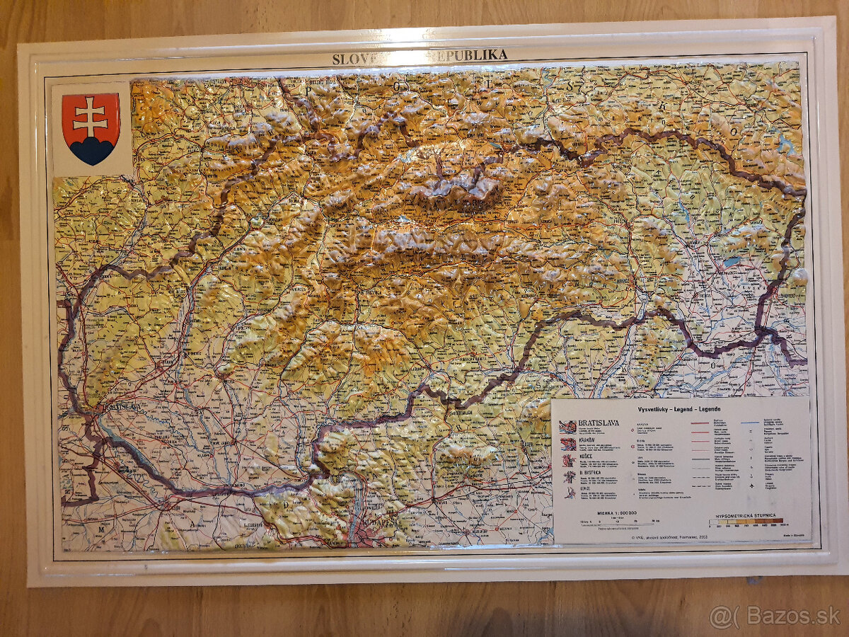 Reliéfna mapa Slovenskej republiky