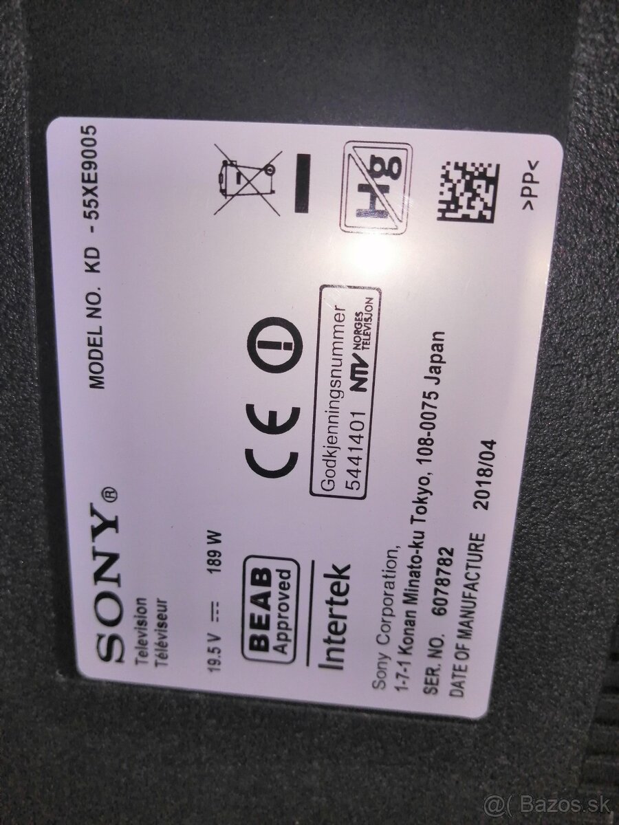 Sony KD55XE9005 a ECG 43FSL21