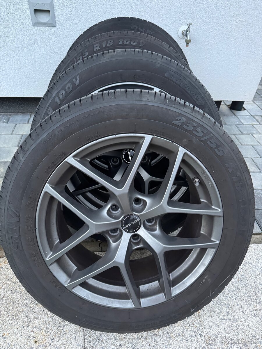 Takmer nové pneu SUV na alu diskoch 18” BORBET