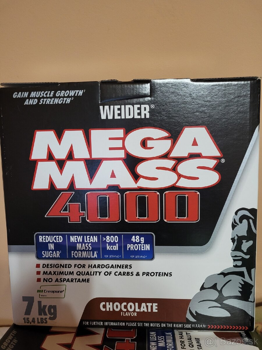 Predám nový neotvorený protein Mega Mass 4000, balenie 7kg