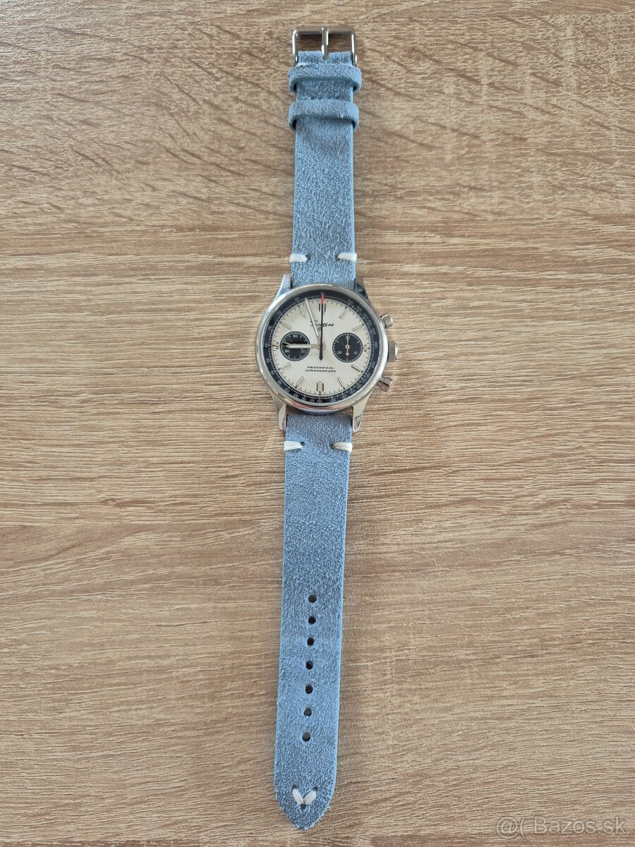 kožený remienok suede semiš 20mm bledo modry