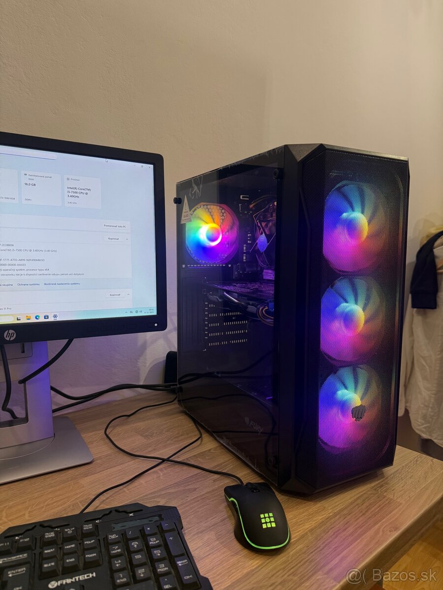 Herná zostava gtx 1060 6GB, i5, ssd, Win 11, monitor