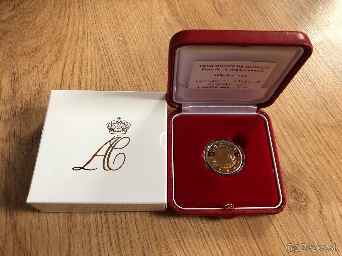 Monaco 2021 2 euro PROOF 10. výročie uzavretia manželstva
