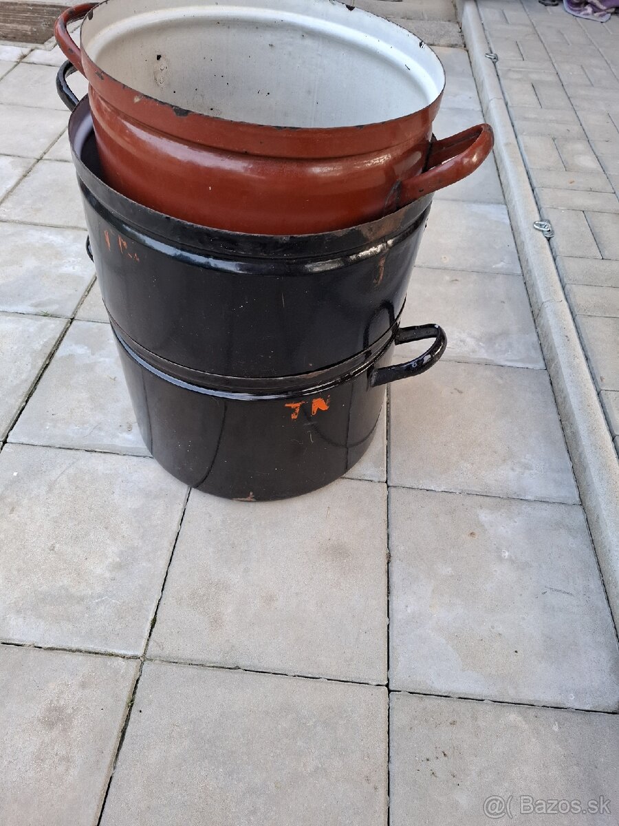 Smaltovane hrnce 3 kusy