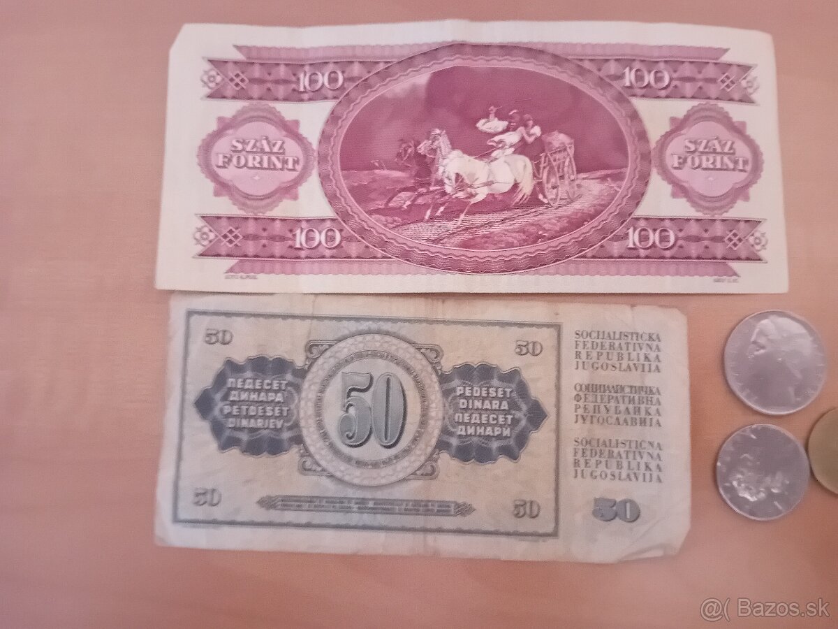 Staré bankovky a .mince