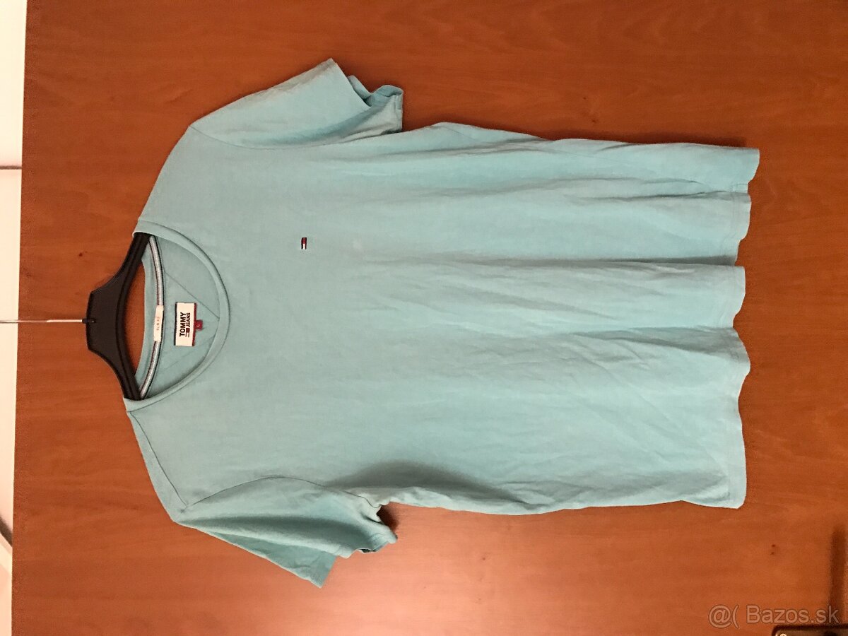 TOMMY HILFIGER originál azurove pánske tricko L