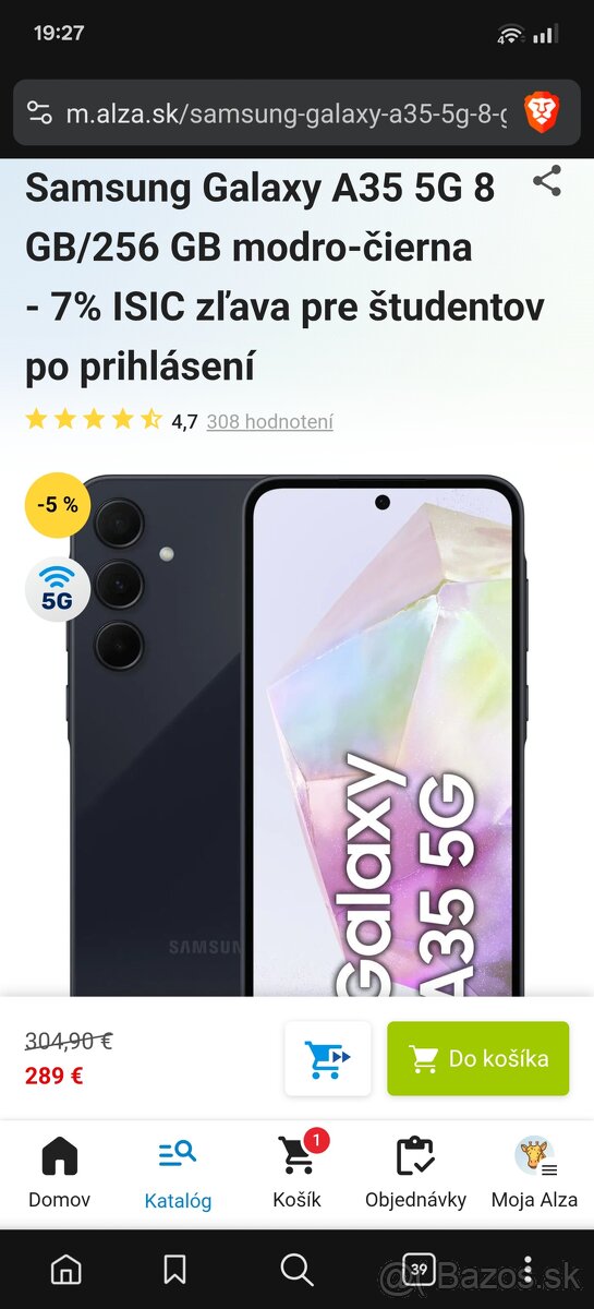 Galaxy A35 6/128GB čierny, nový, bez záruky