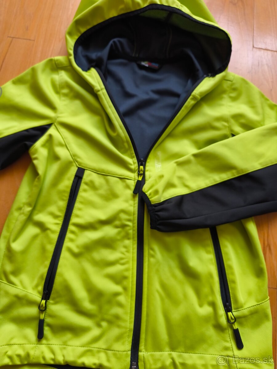 Vetrovka krásna neónovo zelená 140/146