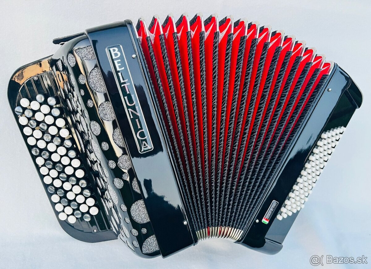 Predám nový akordeón Beltunica- chromaticky B Griff -72 BASO