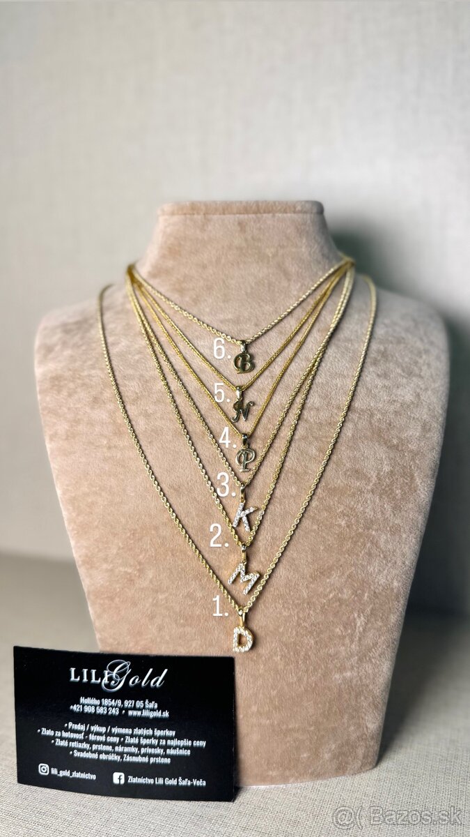 Zlate retiazky s príveskom 1.75g-2.59g Nové puncovane