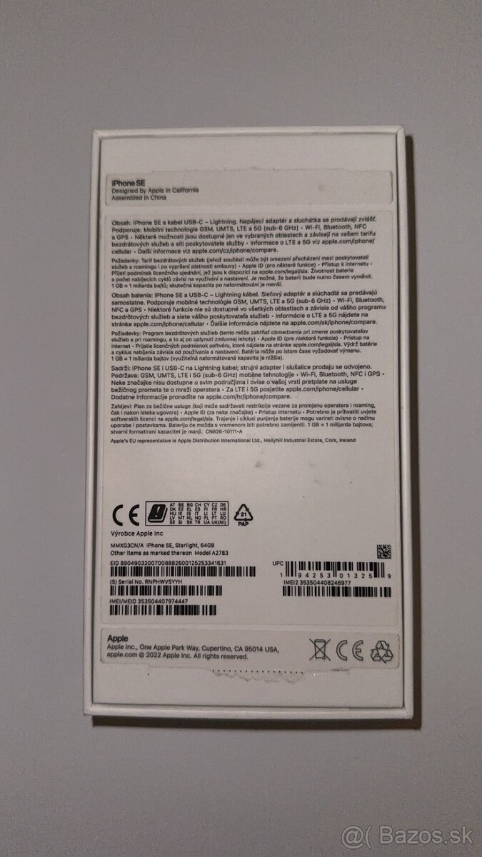 Predám iPhone SE, 64GB, biela farba