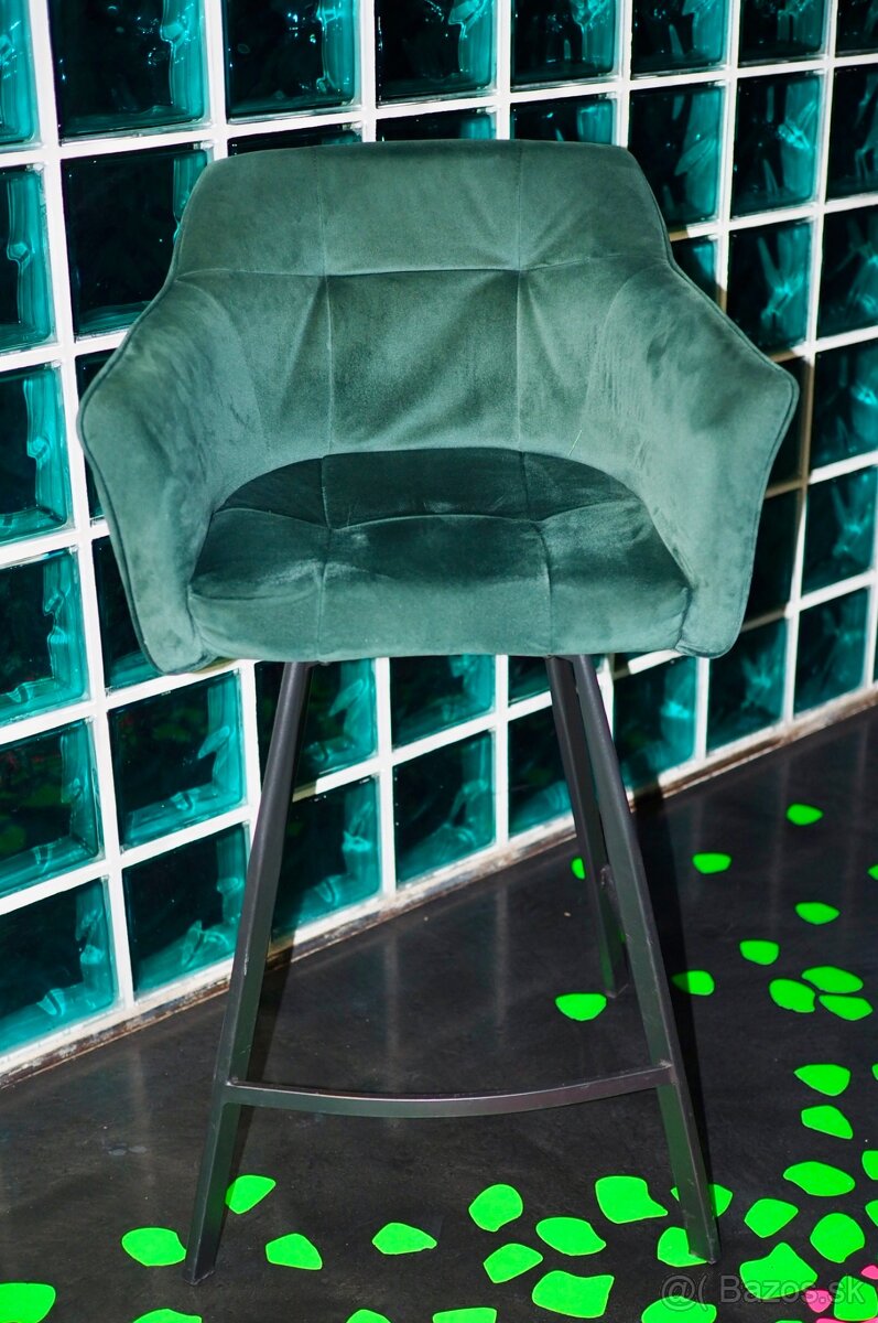 Barová stolička zelená, 10ks