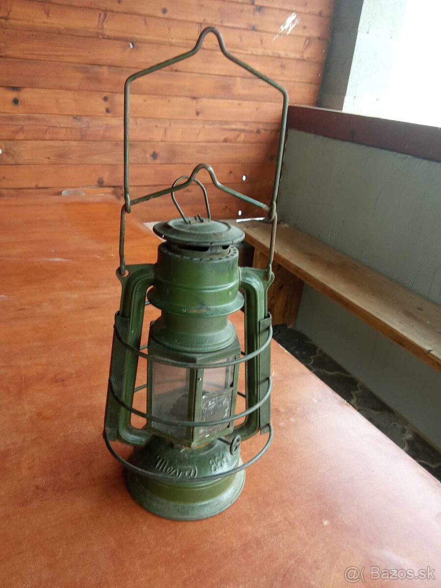 Stará vojenská bunkrová petrolejová lampa MEVA 863V -