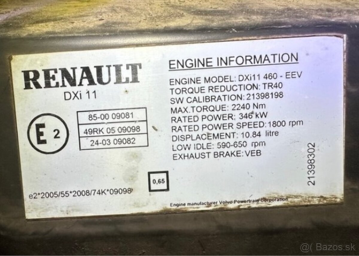 Motor Renault Premium 460 dxi