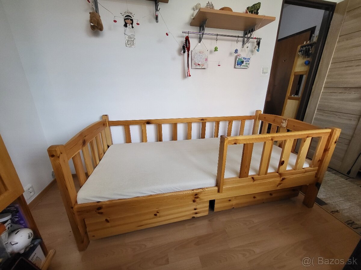 Detská posteľ so zábranou