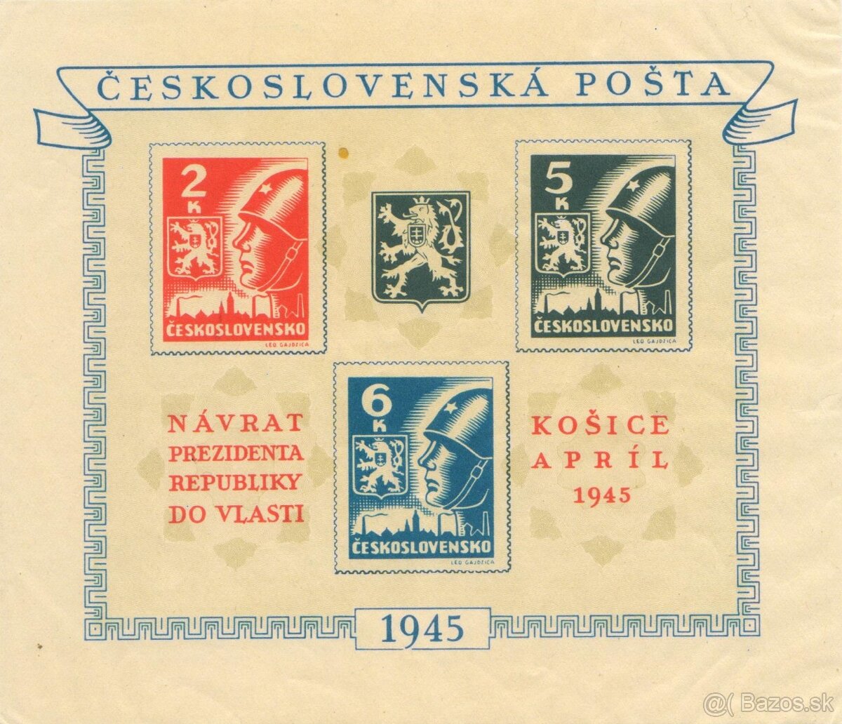 Poštové známky, filatelia: ČSSR 1945 komplet