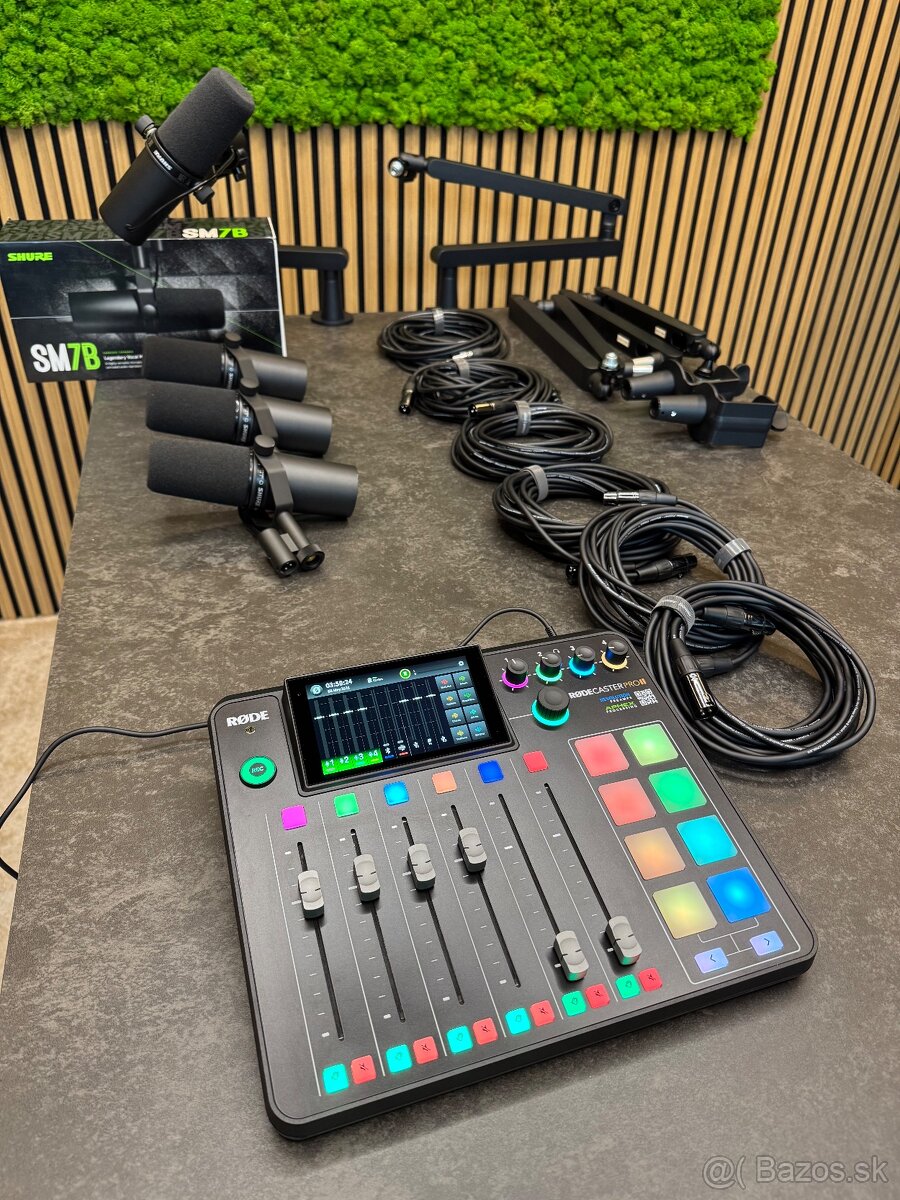 🎙️ Profesionálny audio set – Shure SM7B + Rodecaster Pro II