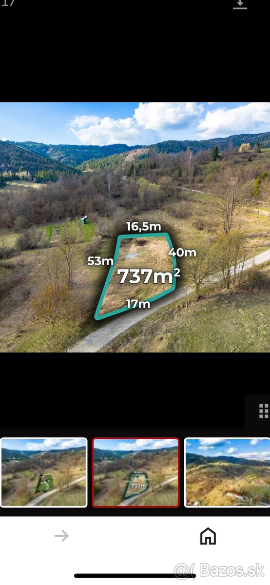 Pozemok 737m2 Nová Bystrica