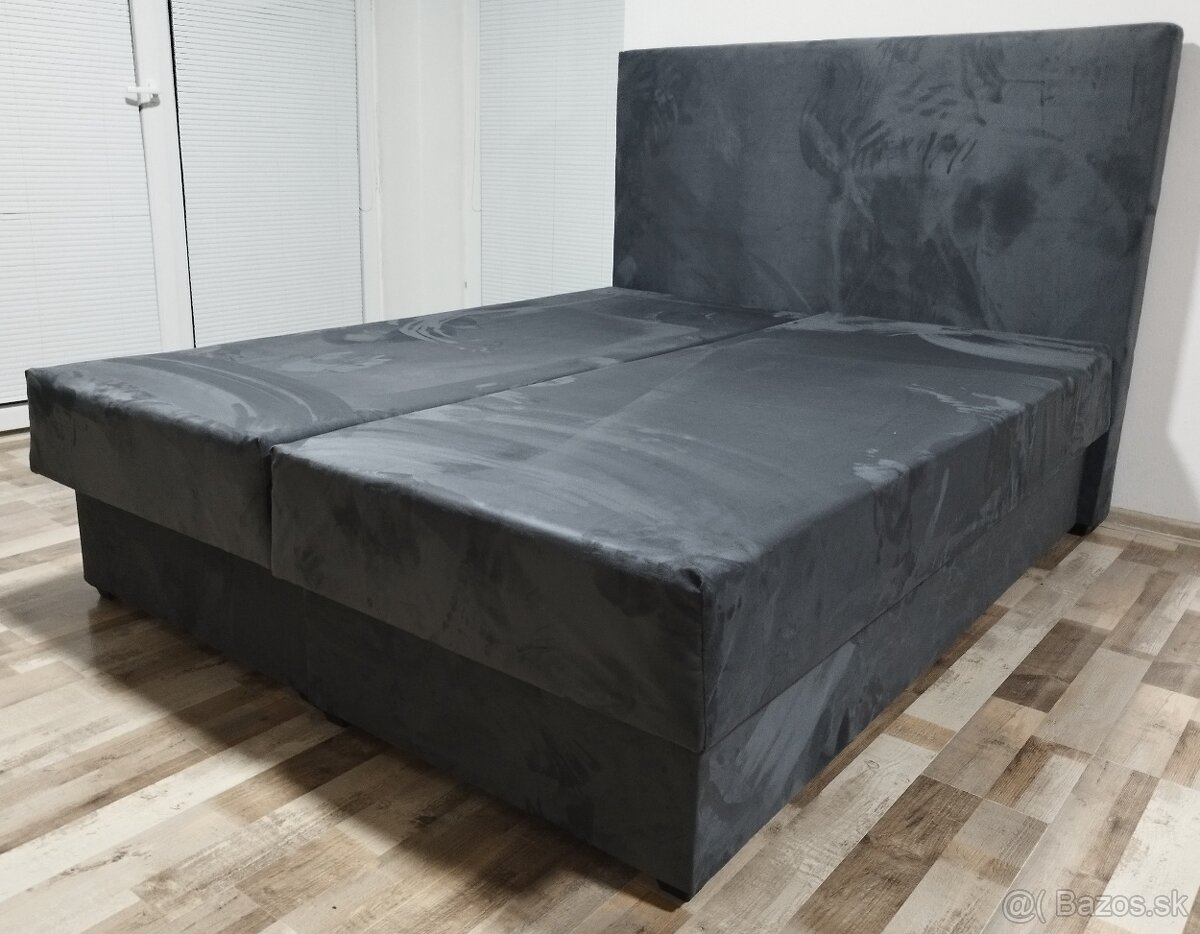 manzelska antracitova postel 160x195x50 cm