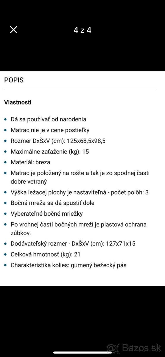Detska drevena postielka nastavitelna