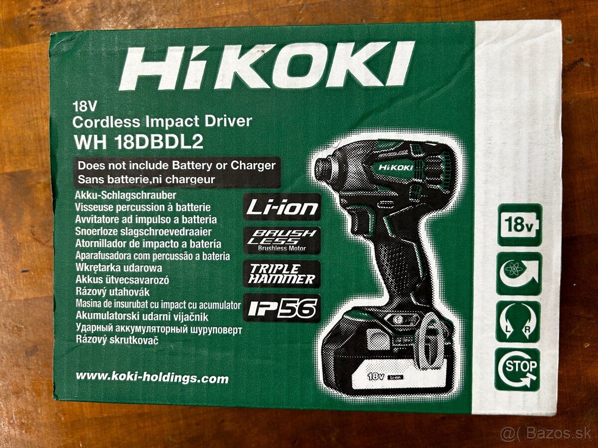 HiKOKI WH18DBDL2 – 18V rázový uťahovák