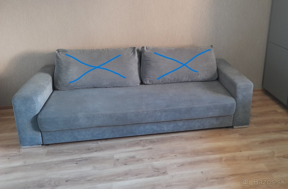 sedačka s úložným priestorom, rozkladacia