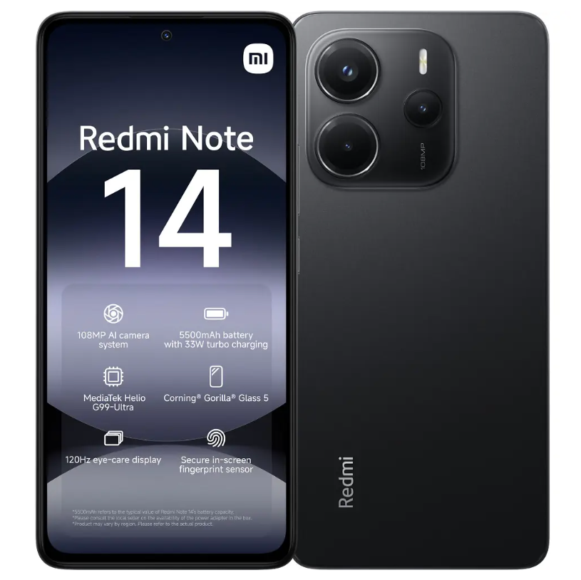 Xiaomi Redmi Note 14 6/128 GB - čierna farba + 33W nabíjačka