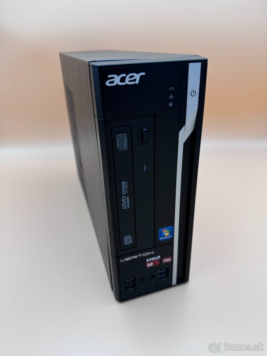 Počítač ACER SFF.Intel AMD A8 4x3,10GHz.8gb ram.120gb SSD.