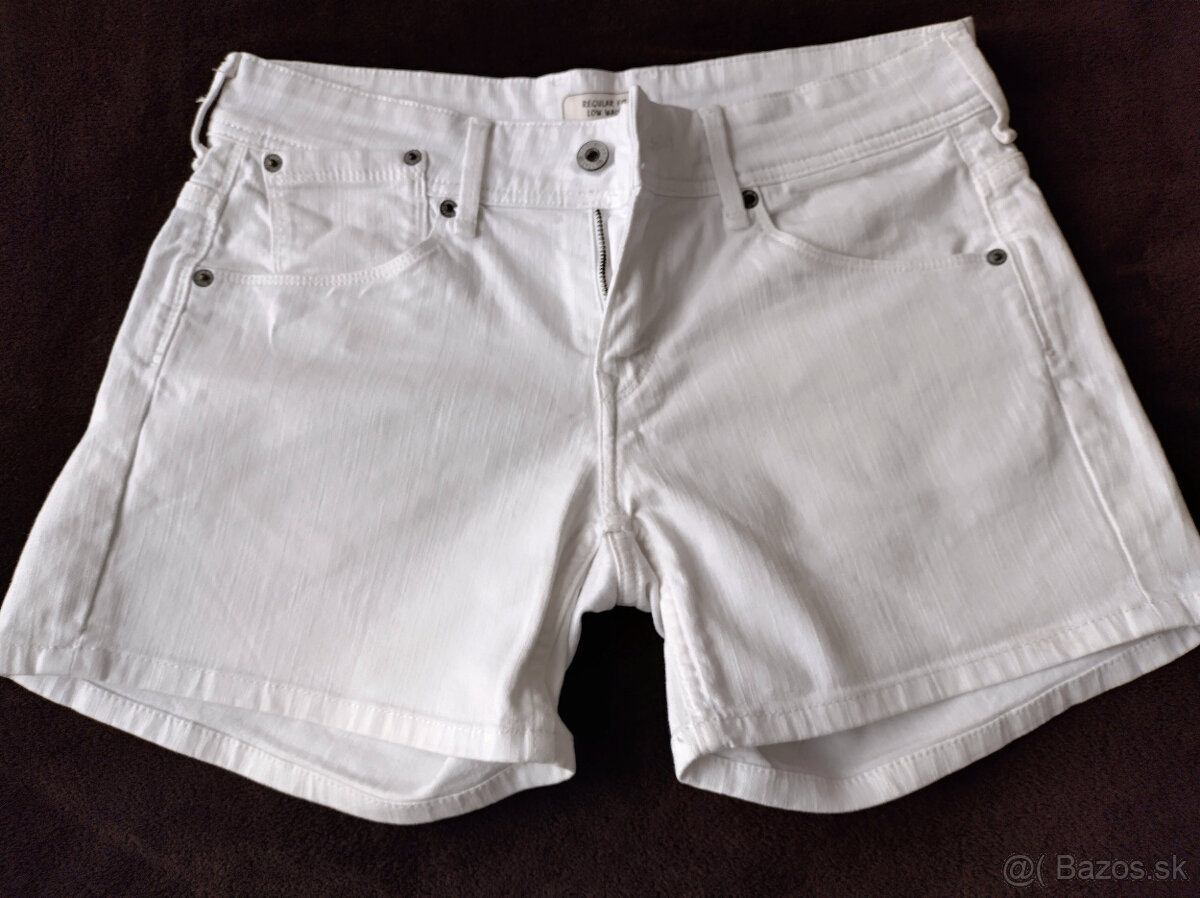 NOVE biele dámske rifle šortky, kraťase