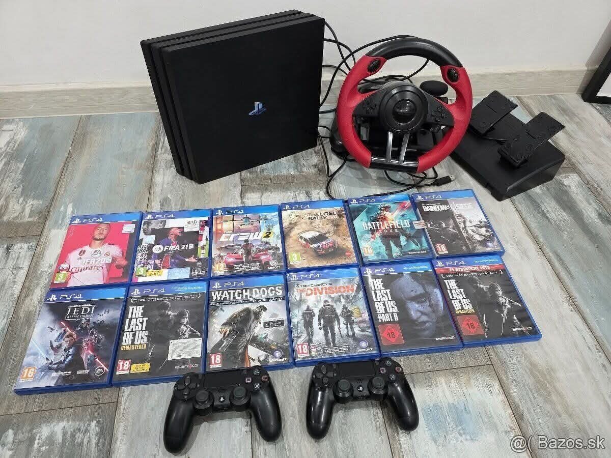 Predam PS4 Pro 1Terra,volant,hry,ovladace 2