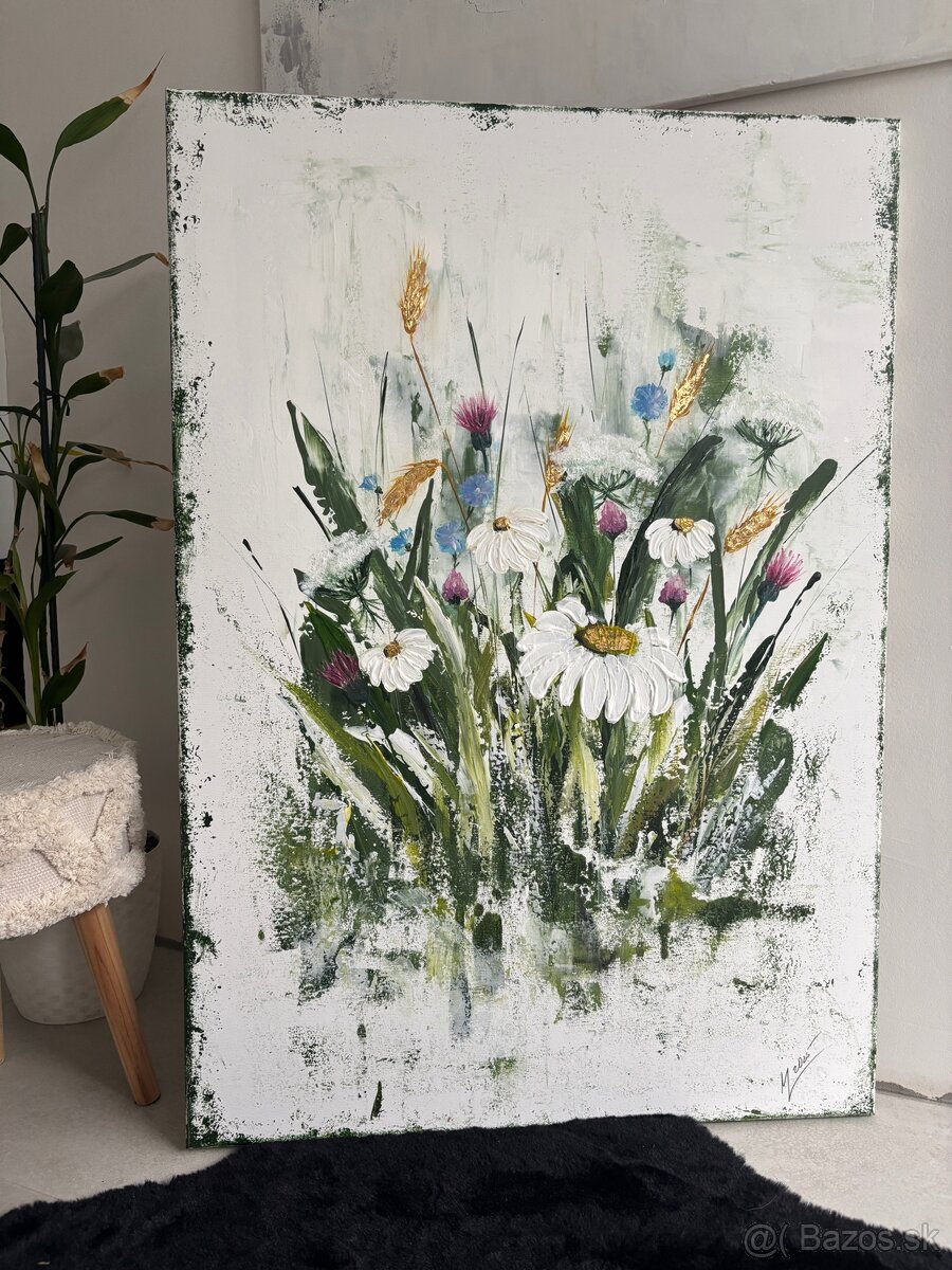 Obraz abstrakt lúčne kvety