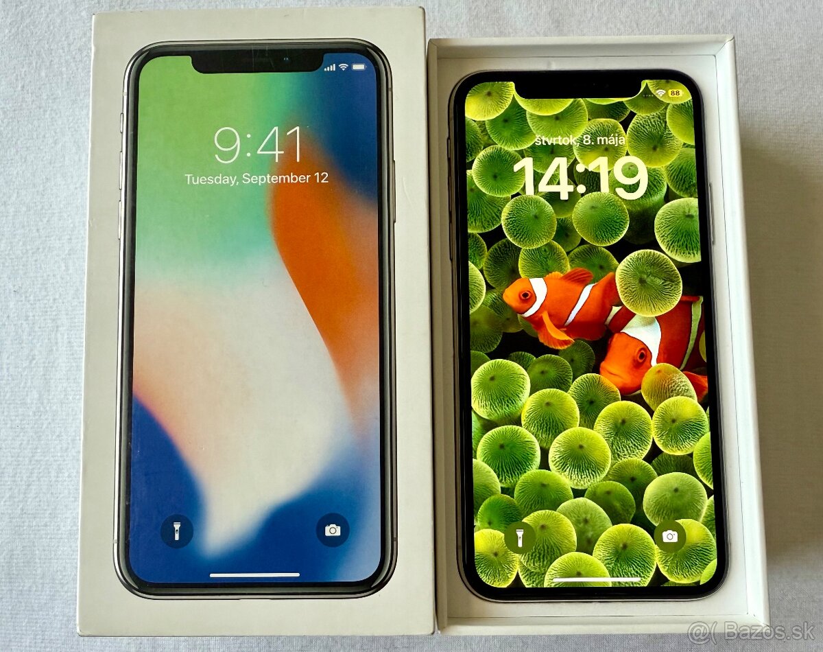 Apple iphone X, 64gb, white.
