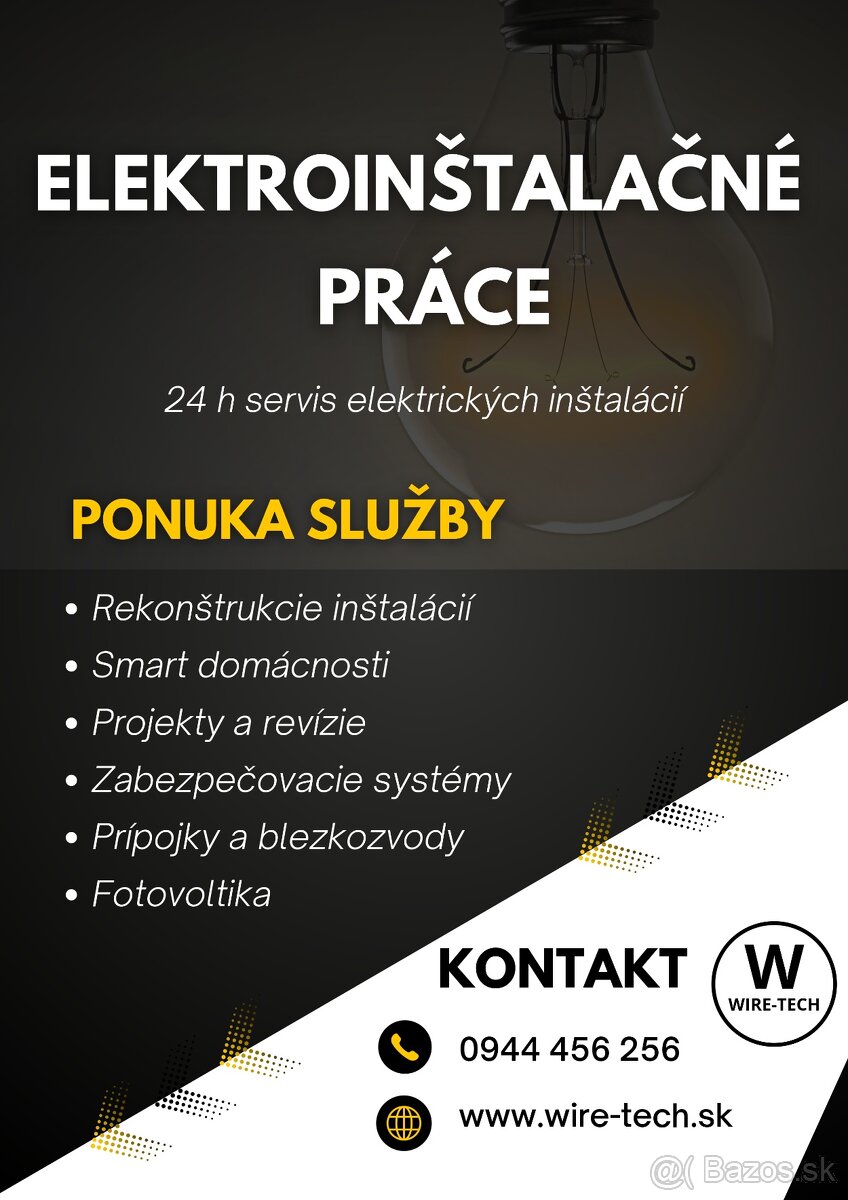 Elektroinštalačné práce - elektrikár