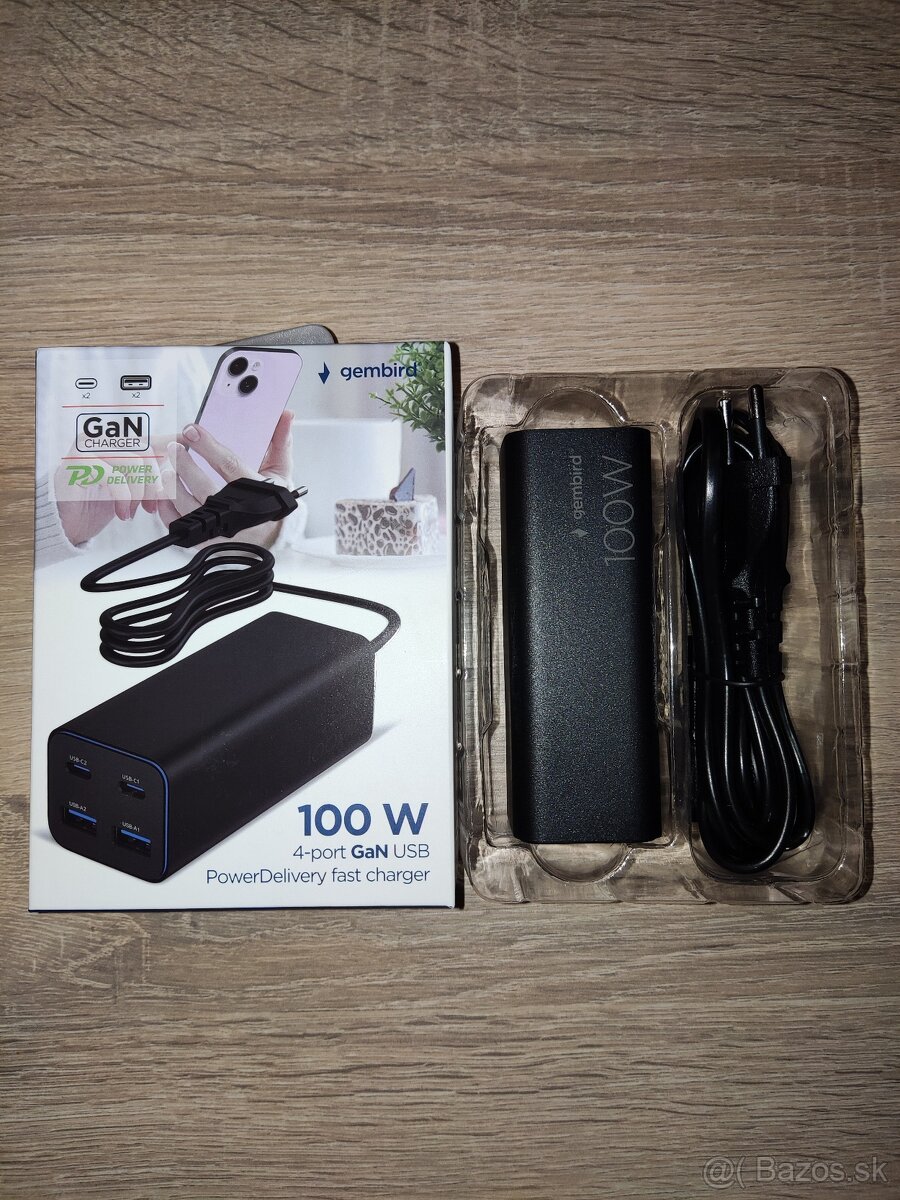 100W rychlo nabijacka GaN Gembird
